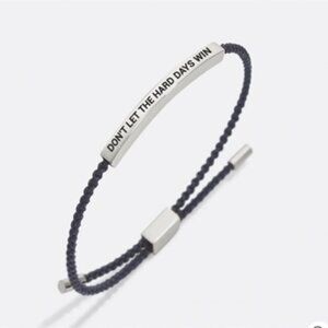 NWT-Mint & Lilly "Don't Let the Hard Days Win" Silver Bracelet